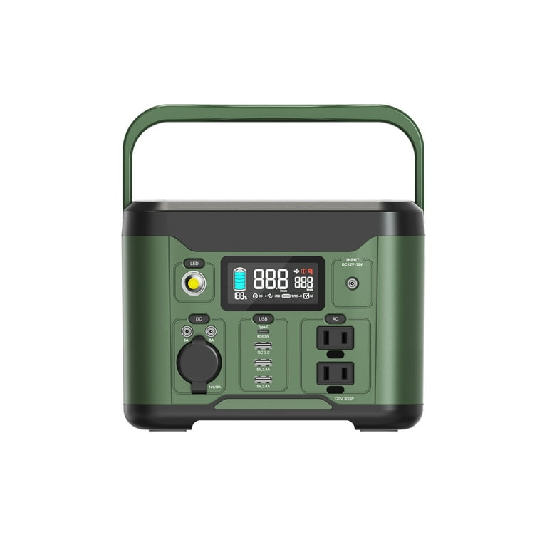 Qunler 300W Portable Power Station 296Wh Pure Sine Wave Outdoor Generator  with USB-C PD 60W, DC Outputs, and Car Charger for Camping, Travel, and ...