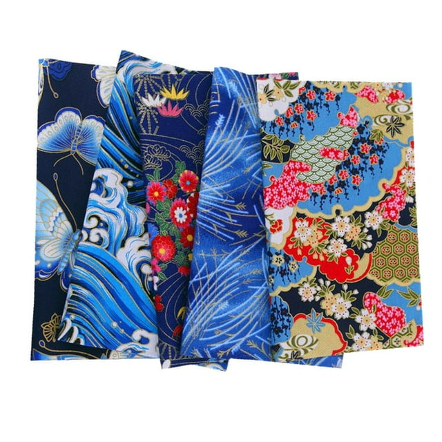 5 Pieces Japanese Fabric Cotton for Quilting Crafts, , Bedding, D 20X25CM
