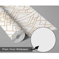 thumbnail image 6 of S4sassy Self-Stick Decorative Wallpaper, Art Deco Line Print Wall Paper, Waterproof Contact Paper, Beige, 25"x60"inch Removable Renter Friendly Wall Covering For Bedroom, Dining room, 6 of 9