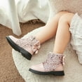 thumbnail image 4 of JUSLIO Girls Shoes Girls Boots Bow Ankle Boots Princess (Toddler/Little Kid/Big Kid) Leather Shoes 4.5-5Years Pink, 4 of 9