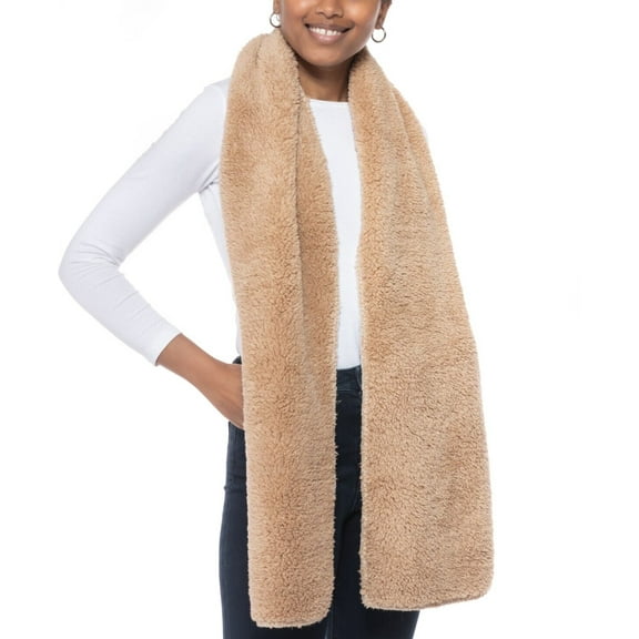 MSRP $39 Jenni Solid Sherpa Scarf Beige Size OSFA