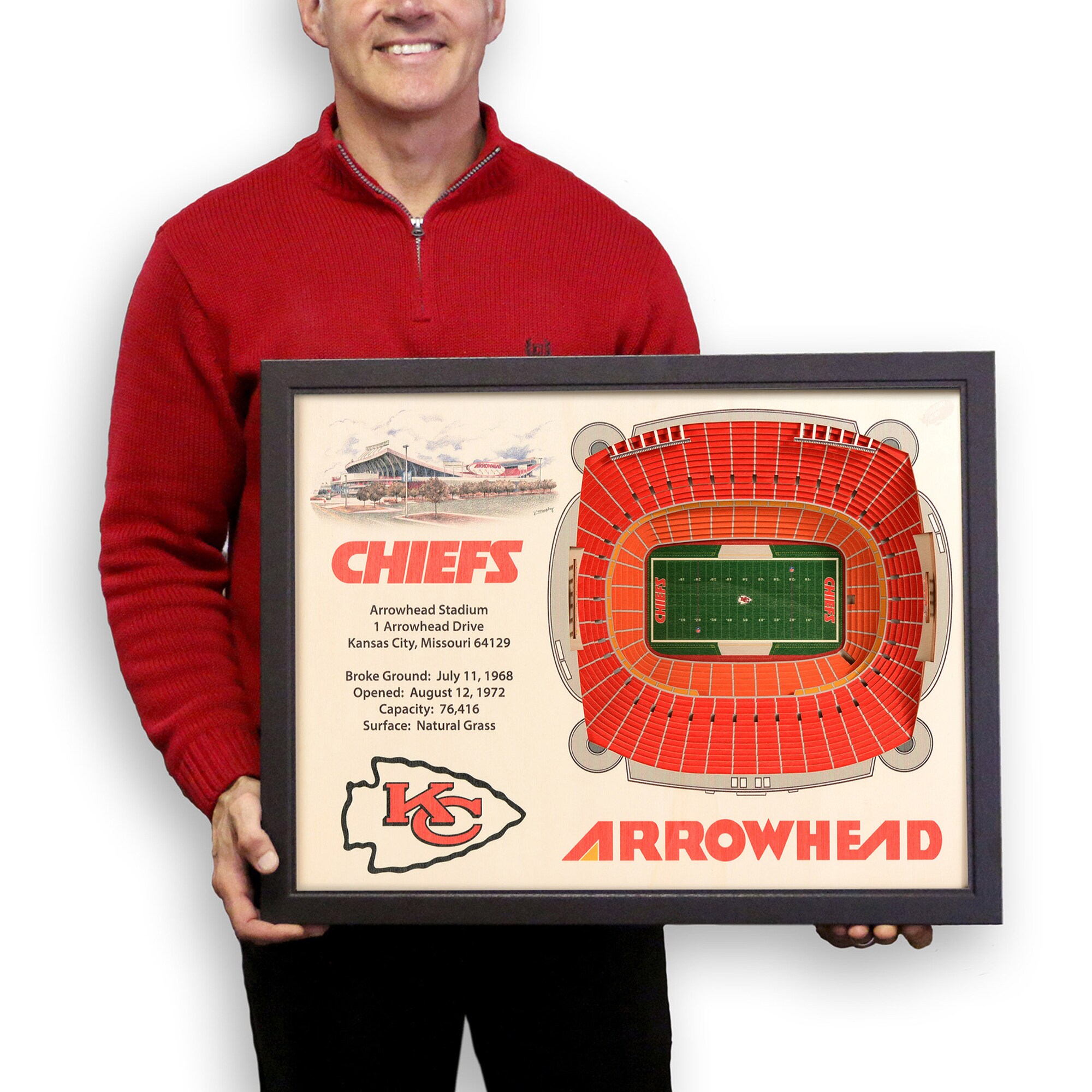 Kansas City Chiefs 25.5" x 19.5" Arrowhead Stadium Stadium Views Wall Art