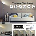 thumbnail image 6 of Floor Lamp, 30W/2400LM Sky LED Modern Torchiere 3 Color Temperatures Super Bright-Tall Standing Pole Light with Remote And Touch Control for Living Room, Bed Room, Office (Black), 6 of 9