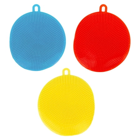 Bizzu Bath Sponges for Cradle Cap, Fast Drying Baby Bath Time Essential, Blue, Set of 3, Ages 0+