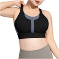 thumbnail image 3 of Xfvqtps Large Size Sports Bra for Women Standard Strap Padded Yoga Athletic Exercise Bras High Impact Sports Bra for Large Breasts Black, 3 of 4