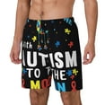 thumbnail image 1 of Balery I Love With Autism To The Moon And Back Bañador para hombre, shorts de playa de secado rápido con entrepierna y forro de compresión-Large, 1 of 6