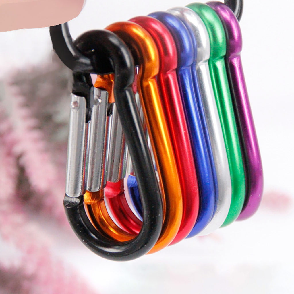 Carabiner Clip Key Ring Holder Cables Hiking Hook Lock Camp Camping D Shape Gift 