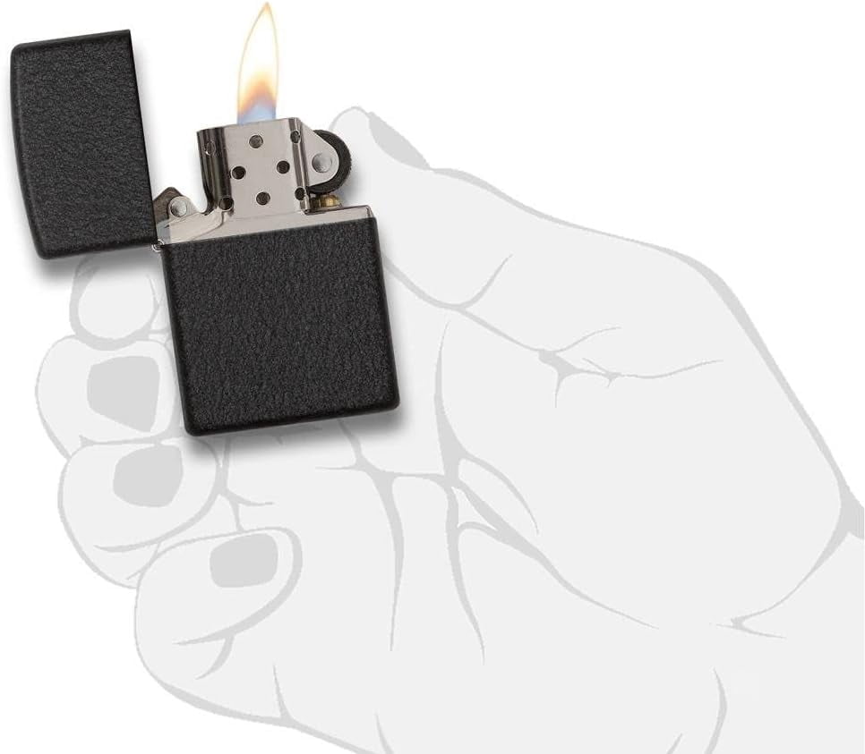 Zippo Matte Colors Pocket Lighter Indoor Outdoor Windproof (Black Crackle 236)