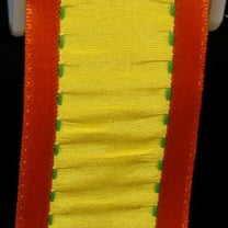 The Ribbon People Yellow and Orange Taffeta Gathered Wire Craft Ribbon 1.5" x 27 Yards