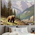 thumbnail image 2 of Orinice Bear Tapestry for Men, Wild animal in Mountain Forest Tapestry Wall Hanging for Bedroom, Oil Painting Hippie Aesthetic Tapestry Beach Blanket College Dorm Home Decor 40x60inch, 2 of 6