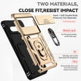 thumbnail image 5 of Jiahe Cover For Google Pixel 7 Pro,Slim Armor Shockproof Magnetic Slide Camera Lens Protector Ring Holder Case Cover,Gold, 5 of 9