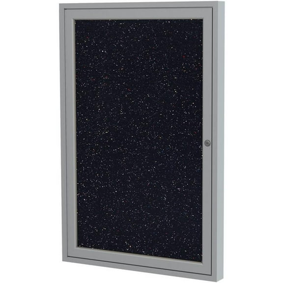 Ghent's 36" x 36" 1 Door Enclosed Rubber Bulletin Board in Multi-Color