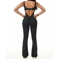 thumbnail image 6 of Vine Women Jumpsuits Sleeveless One Piece Sexy Flare Yoga Workout V Back Scrunch Butt Stretch Jumpsuit,Bell Bottoms Flare Jumpsuits Butt Lifter Bodysuit Jumpsuits for Women, 6 of 7