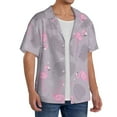 thumbnail image 2 of Kdxio Men'S Hawaiian Shirt For Men Short Sleeve Shirt Pink Flamingo (2) Summer Casual Holiday Beach Button Down T-Shirts, 2 of 5