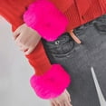 thumbnail image 5 of Xfvqtps Womens Wristband Fluffy Furry Faux Fur Wrist Warmers Multicolored Stretch Warm Wrist Cuff Hot Pink, 5 of 5