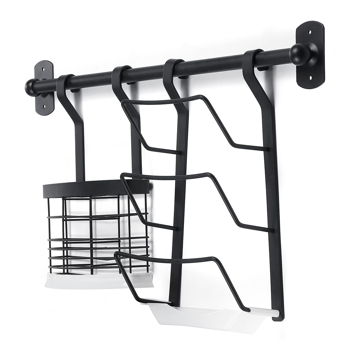 Metal Wall Mounted Hanging Storage Rack With Hooks Simple - Temu