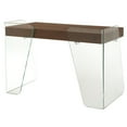 thumbnail image 2 of Casabianca Home ARCHIE office desk in walnut veneer with clear glass., 2 of 7