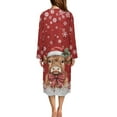 thumbnail image 2 of Yuyamidu Highland Cow Zipper Up Robes Snowflake Long Sleeve Robe for Women Comfy Mid-Calf Length Bathrobe Christmas Nightgown Sleepwear Red Crewneck Loungewear Size 2XL, 2 of 7