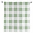thumbnail image 2 of Sage Green Checkered Semi Sheer Curtains Drapes for Living Room, Bedroom, French Doors Window 72 Inches Long, Green White Buffalo Plaid Rod Pocket Chiffon Curtain Drapery Voile Draperies Panel, 2 of 6