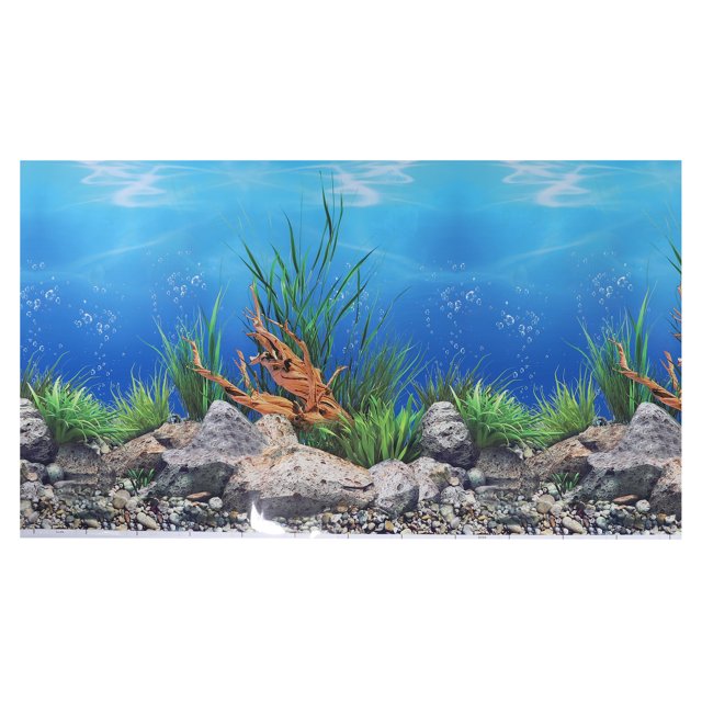 Unique Bargains Aquarium Background Poster Double-sided Fish Tank Background Decorative Paper Sticker 48.03"x27.56"