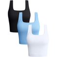 thumbnail image 1 of SURJDE Women's 3 Piece Tank Tops Ribbed Seamless Workout Exercise Shirts Yoga Crop Tops, 1 of 5