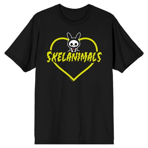 Skelanimals Jack Heart Adult Black Crew Neck Short Sleeve T-shirt-Large