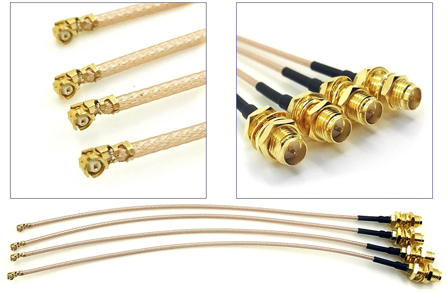 SMA 90° Adapter Set – 2 Stück, SMA Stecker Auf Buchse, 50 Ohm, Vergoldet, Für FPV Drohnen, WLAN Antennen & Funkgeräte