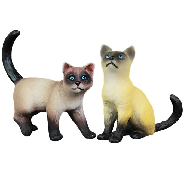 2 esculturas de gato de imitación, adornos artesanales de gato, modelos de gato en miniatura, simulación de paisajes de gato