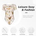 thumbnail image 6 of Naloa Chicken Family Women's Short-Sleeved Onesie, One-Piece Swimsuit for Parties, dates, clubs - Medium, 6 of 9
