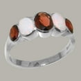 thumbnail image 2 of LBG British Made 10k White Gold Garnet & Opal ring Womens Band Ring - 33 size options - Size 11.75, 2 of 6