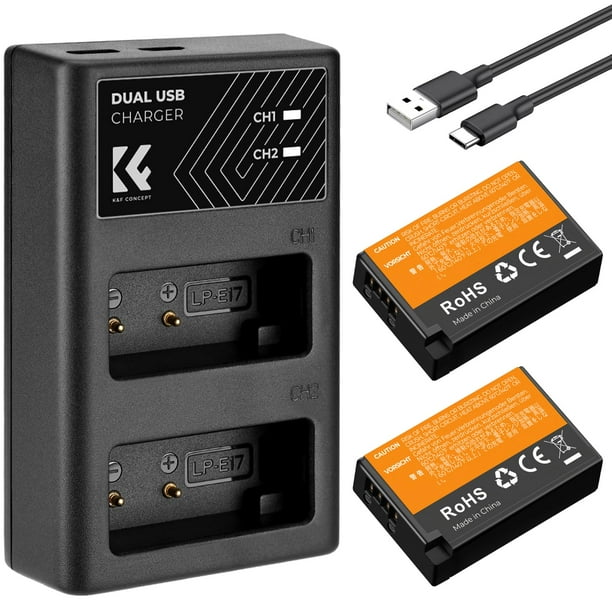 Batería y cargador USB dual LP-E17 para Canon EOS R100 R8 R50