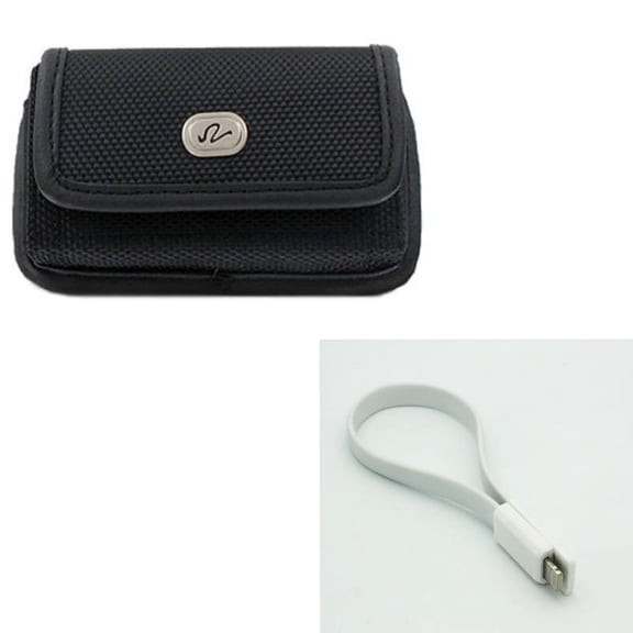 Case Belt Clip w Short USB Cable for iPhone 8/7/6S/6 - Rugged Holster Canvas Cover Pouch, Charger Cord Power Wire Fast Charge for iPhone 8/7/6S/6 Models