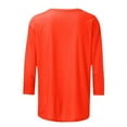 thumbnail image 5 of Chemises pour Femmes Habillées Décontractées, Chemises à Manches 3/4 pour Femmes, Tuniques à Manches Courtes Grande Taille pour Femmes, T-shirt à Manches 3/4 à Col Rond Imprimé Lettres Mode Décontractée pour Femmes, 5 of 5