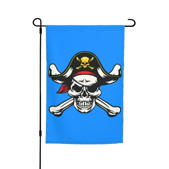 Skull And Crossbones Pirate Double Garden Flags 12x18 Inch Suitable For Courtyard Lawn Holiday Home Outdoor Decoration Flag