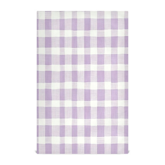 Multi-Purpose Kitchen Towels 28x18 Inch Dishcloths with Hanging Loop Decorative and Practical Towels for Kitchen, Dining Light Purple Plaid