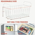 thumbnail image 2 of SUNALLY Freezer Organizer Bins 4 Pack, Stackable Freezer Baskets with Foldable Handle for 3.5-7 Cu.FT Deep Chest Freezer Organization, Coated Metal Storage Bins White, 2 of 7