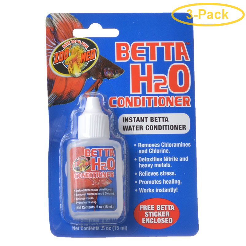 Zoo Med Aquatic Betta H2O Water Conditioner .5 oz Pack of 3 Walmart