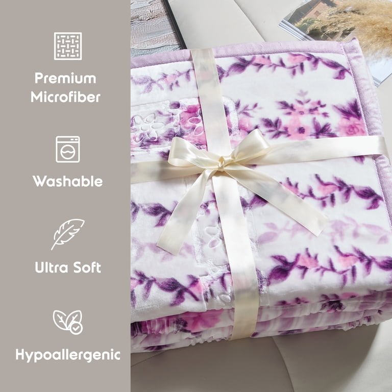 Virtu 12 Lb Korean Mink Fleece King Blanket in Lavender photo 4
