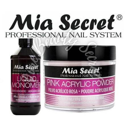 Mia Secret Liquid Monomer 8 oz and PINK Powder 2 oz