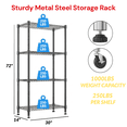 thumbnail image 5 of Legooin 30"x14"x72" Kitchen Storage Rack Wire Shelving Unit on Wheels Height Adjustable Metal Shelf for Pantry Office, Black, 5 of 8