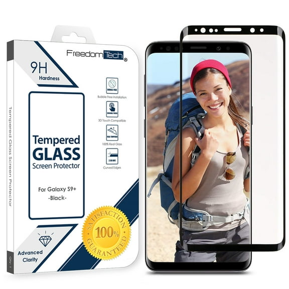 Samsung Galaxy S9 Plus Screen Protector Glass Film Full Cover 3D Curved Case Friendly Screen Protector Tempered Glass for Samsung Galaxy S9 Plus Black