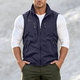thumbnail image 2 of Gealkoca Men's Softshell Vest Lightweight Sleeveless Jacket with 4 Zipper Pockets for Golf, Travel, Hiking & Work Men's Stand Collar Full Zip Vest, 2 of 7