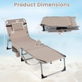 thumbnail image 3 of Gymax 2PCS Tanning Chair w/Face Arm Holes 4-Level Backrest & Head Pillow Side Pocket Sand, 3 of 10