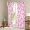 thumbnail image 3 of Homewish Retro Bow Tie Black Out Curtains,Kawaii Bowknot Curtains Pack of 2 (42x63 Each),Dreamy Pink Bow Bedroom Curtains For Girl,Luxury Bedroom Decor, 3 of 6