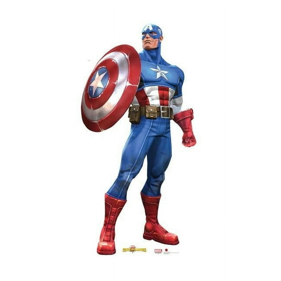 74 x 37 in. Captain America - Marvel Contest of Champions Game Cardboard Standup