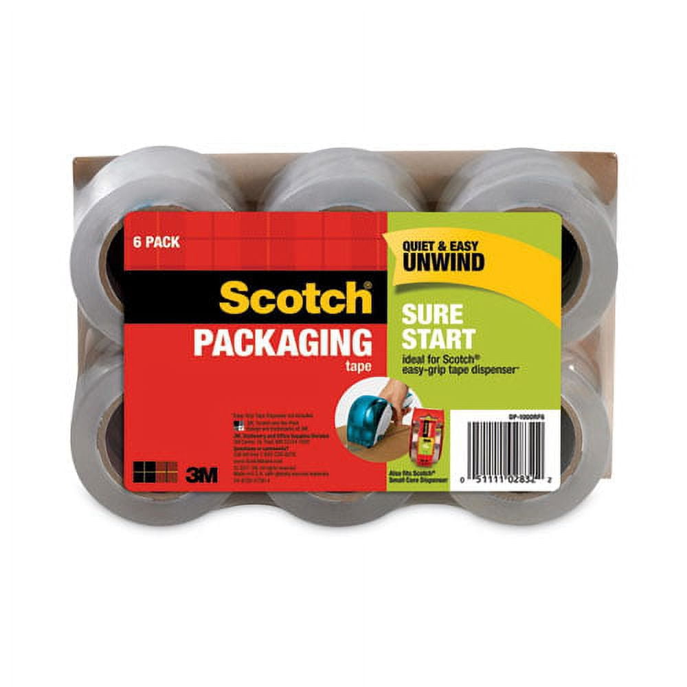 Sure Start Packaging Tape For Dp1000 Dispensers, 1.5" Core, 1.88" X 75 Ft, Clear, 6/pack | Bundle of 2 Packs