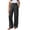 A707 Black, variant on Glisme Trousers For Women Solid Color Elastic Waist With Pockets Summer Comfortable Women Wide Leg Pants Size L Black