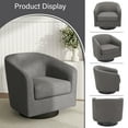 thumbnail image 4 of DREAMSIDEA Swivel Barrel Accent Chairs Set of 2, Modern Upholstered Living Room Chair Round Club Armchair-Gray, 4 of 5
