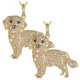 thumbnail image 1 of Joyeria de Cadenas y Dijes DogNeck24 2Pzas Golden Retriever Dorado Metal Cadena y Dije., 1 of 4