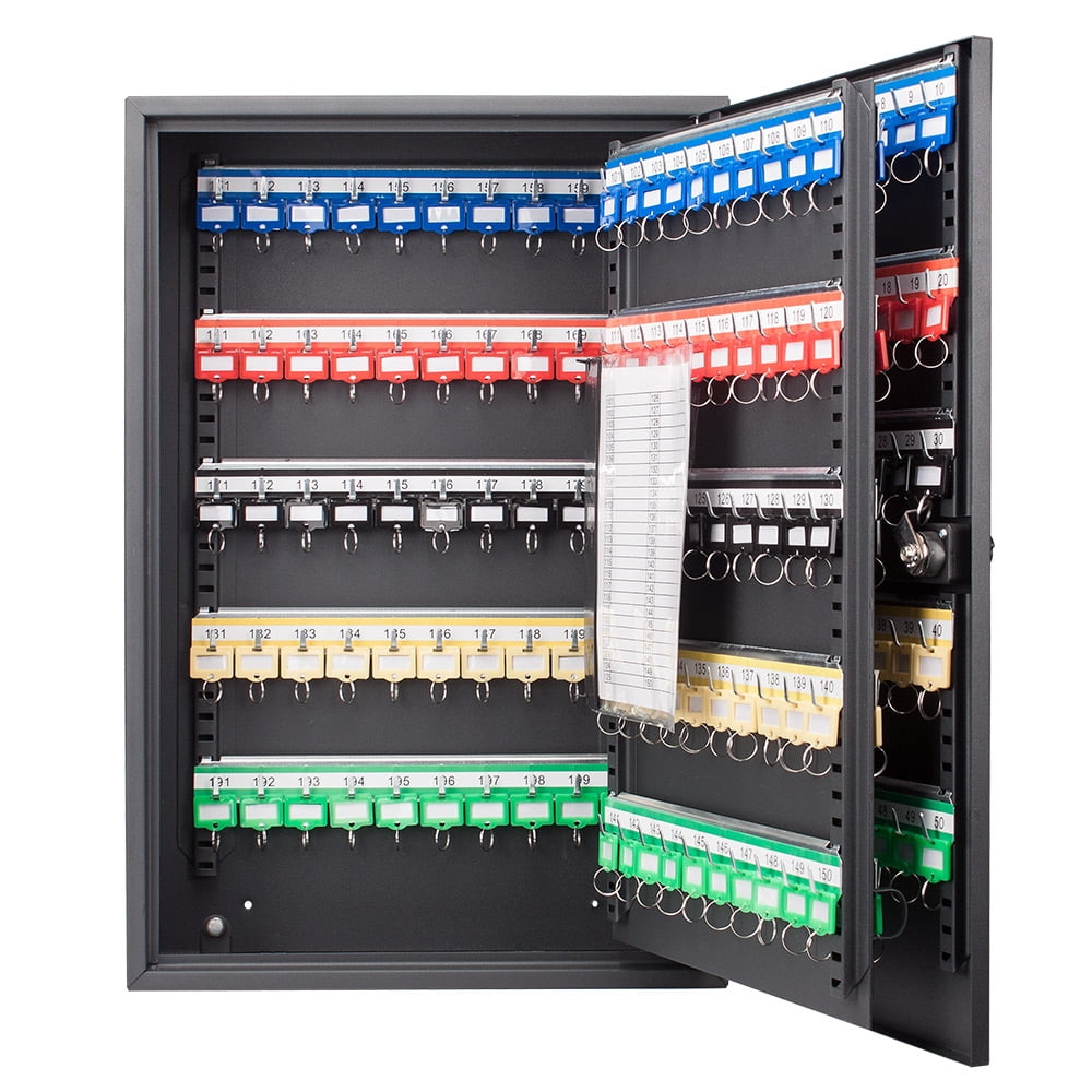 Barska Steel 100 Key Safe Cabinet with Combination and Key Lock Box 